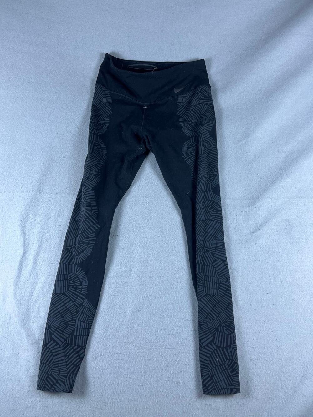 Nike Dri-Fit Leggings Womens S Black Skinny Geometric Training Workout Athletic